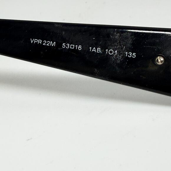 PRADA Eyeglasses VPR22M 1AB-1O1 Black FRAMES ONLY Italy 53-16-135 20135 - Picture 5 of 7